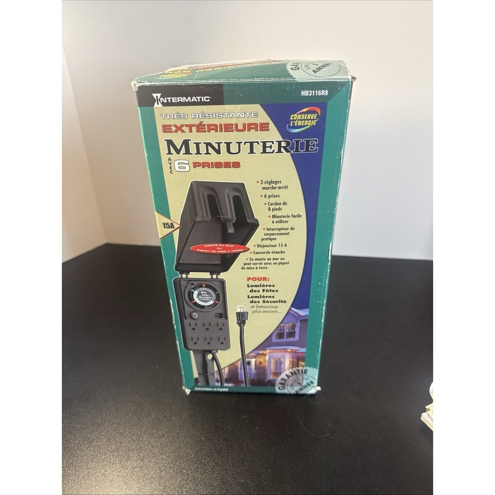 Intermatic Heavy Duty Outdoor Timer with 6 Receptacles HB3116R8 Christmas Lights